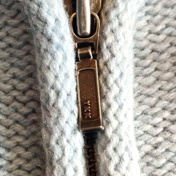 L.L. Bean Women’s Size M Lambs Wool Sweater Vest Sherpa Lined Full Zip Blue - Picture 2 of 11